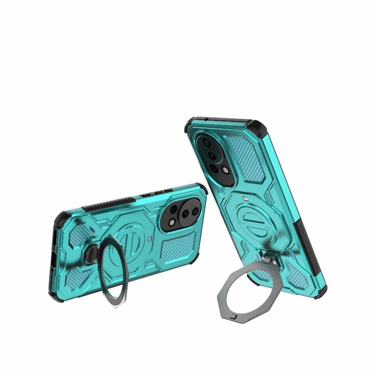Funda magnética de TPU y PC para Huawei Nova 12 5G J-20 (color sólido, MagSafe) (azul lago)