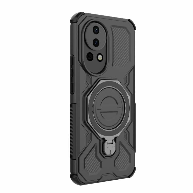Funda magnética de TPU y PC para Huawei nova 12 5G J-20 (color sólido, MagSafe) (negro)