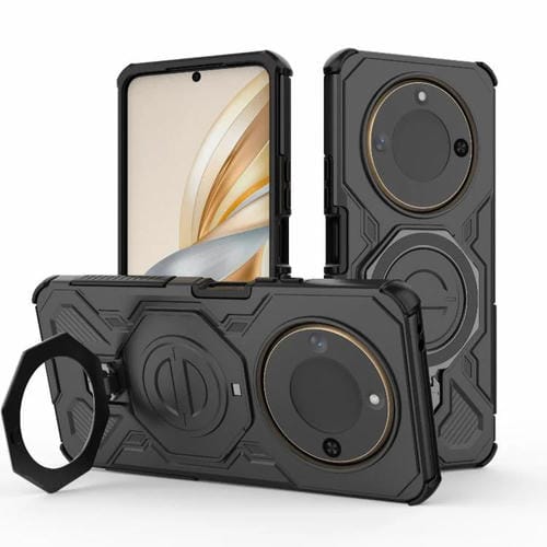 Funda magnética de TPU y PC MagSafe de color sólido para Honor X60 5G J-20 (negro)