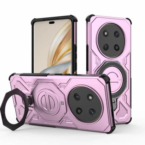 Funda magnética de TPU y PC MagSafe para Honor X60 Pro 5G J-20 (color sólido, rosa)