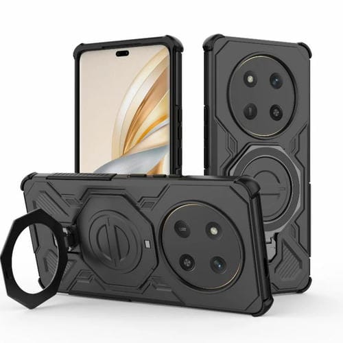 Funda magnética de TPU y PC MagSafe de color sólido para Honor X60 Pro 5G J-20 (negro)