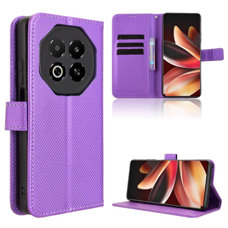 Funda de cuero con textura de diamante para Meizu Note 16 5G (morada)