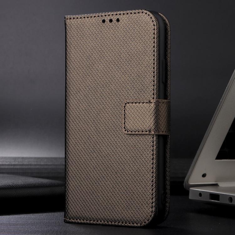 Funda de cuero con textura de diamante para Meizu Note 16 Pro 5G (marrón)