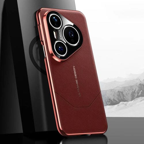 Funda premium galvanizada de imitación con diseño de vanguardia para Huawei Pura 80 Pro / 80 Pro+ 5G (roja)