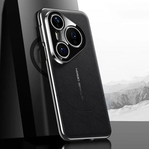 Funda premium galvanizada de imitación con diseño de vanguardia para Huawei Pura 80 Pro / 80 Pro+ 5G (negra)
