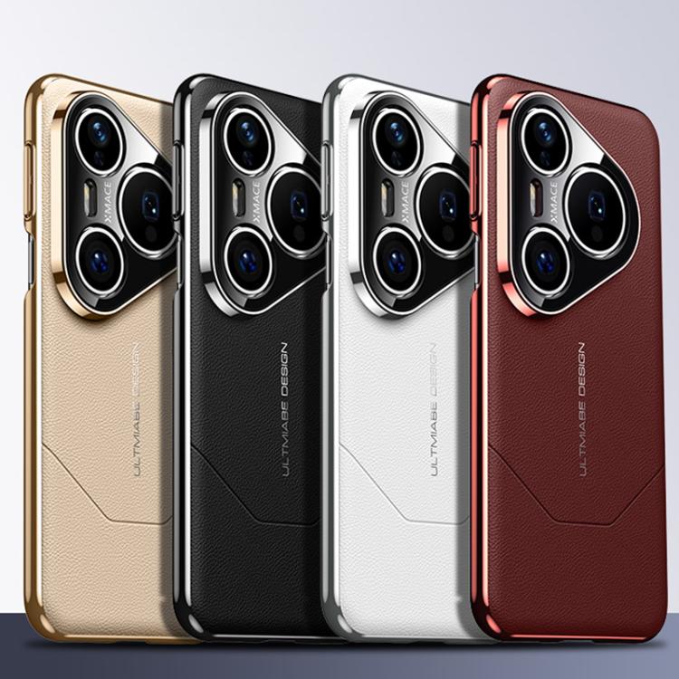 Funda premium galvanizada de imitación con diseño de vanguardia para Huawei Pura 80 5G (blanca)