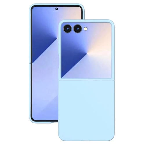 Funda de PC con pintura en aerosol Kalebol de color sólido para Samsung Galaxy Z Flip6 (azul claro)