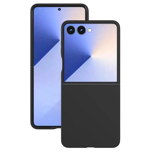 Funda de PC con pintura en aerosol Kalebol de color sólido para Samsung Galaxy Z Flip5 (negra)