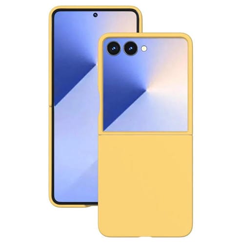 Funda de PC con pintura en aerosol Kalebol de color sólido para Samsung Galaxy Z Flip5 (amarilla)