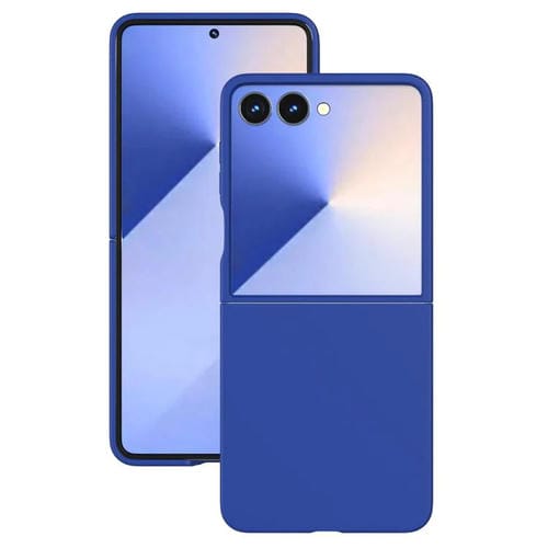 Funda de PC con pintura en aerosol Kalebol de color sólido para Samsung Galaxy Z Flip5 (azul)