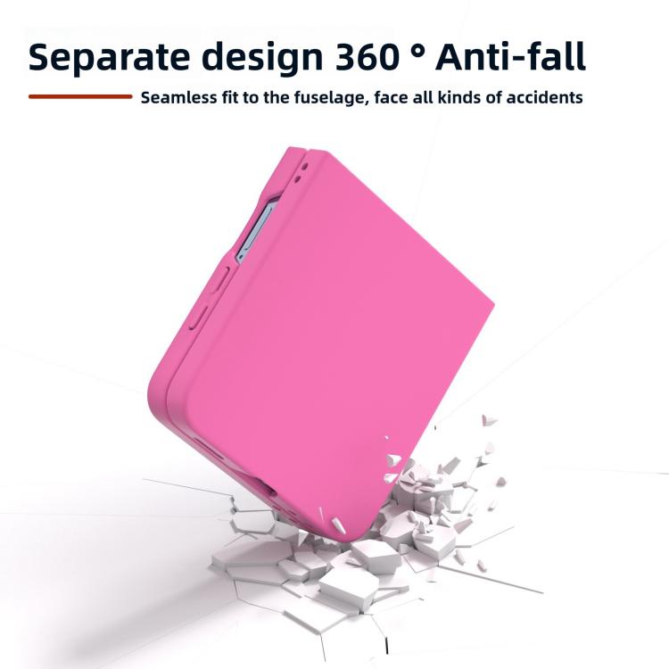 Funda de PC con pintura en aerosol Kalebol de color sólido para Samsung Galaxy Z Flip7 (rosa)