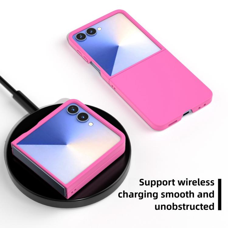 Funda de PC con pintura en aerosol Kalebol de color sólido para Samsung Galaxy Z Flip7 (rosa)