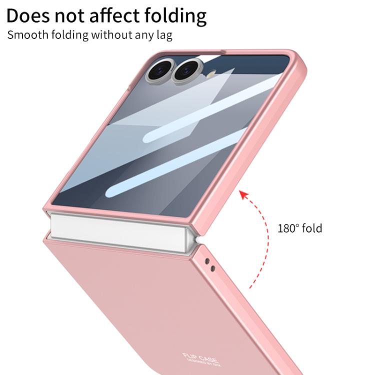 Funda ultrafina de cobertura total integrada GKK para Samsung Galaxy Z Flip7 5G (rosa)