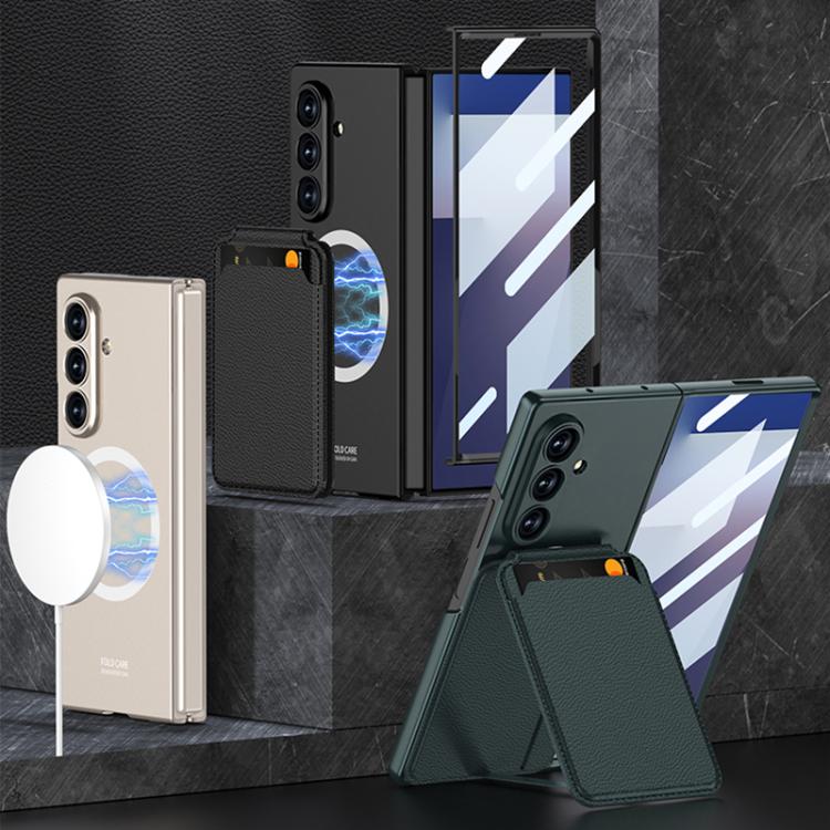 Funda para Samsung Galaxy Z Fold7 5G GKK con tarjetero magnético integrado (gris)