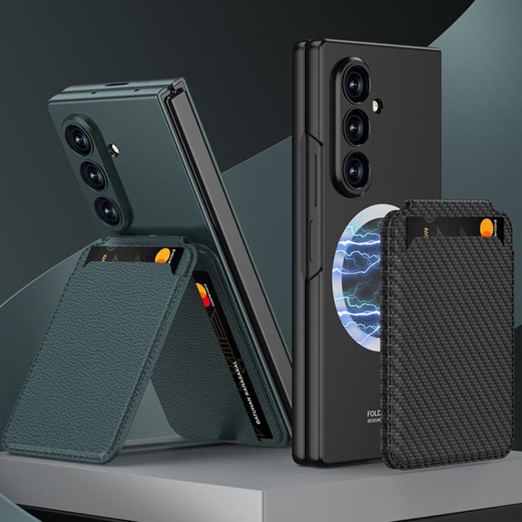Funda para Samsung Galaxy Z Fold7 5G GKK con tarjetero magnético integrado (gris titanio)