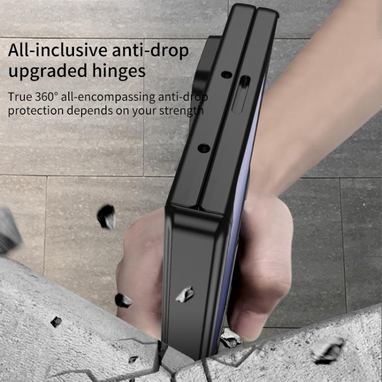 Funda plegable magnética con película HD integrada GKK para Samsung Galaxy Z Fold7 5G (gris titanio)