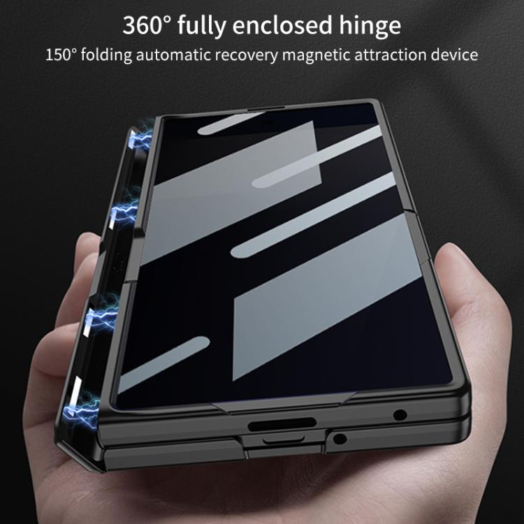 Funda plegable magnética con película de privacidad integrada GKK para Samsung Galaxy Z Fold7 5G (gris titanio)