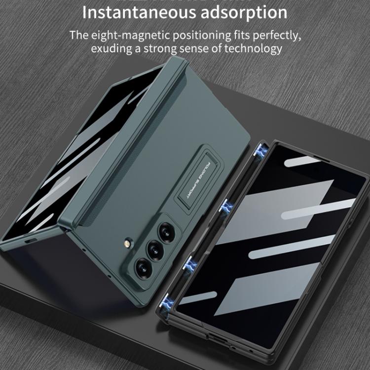 Funda plegable magnética con película de privacidad integrada GKK para Samsung Galaxy Z Fold7 5G (verde)