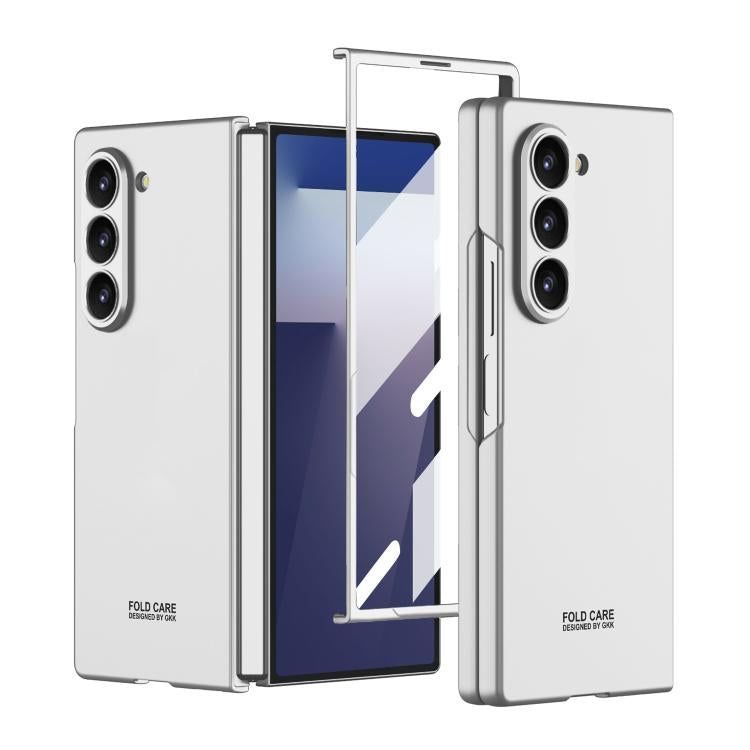 Funda protectora ultrafina de cobertura total integrada GKK para Samsung Galaxy Z Fold7 5G (plateada)