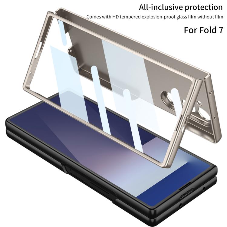 Funda protectora ultrafina de cobertura total integrada GKK para Samsung Galaxy Z Fold7 5G (plateada)