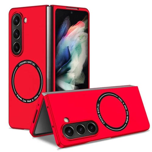 Funda de PC Kalebol MagSafe esmerilada a prueba de golpes para Samsung Galaxy Z Fold6 (roja)