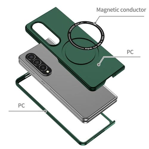 Funda de PC Kalebol MagSafe a prueba de golpes y esmerilada para Samsung Galaxy Z Fold5 (rojo vino)