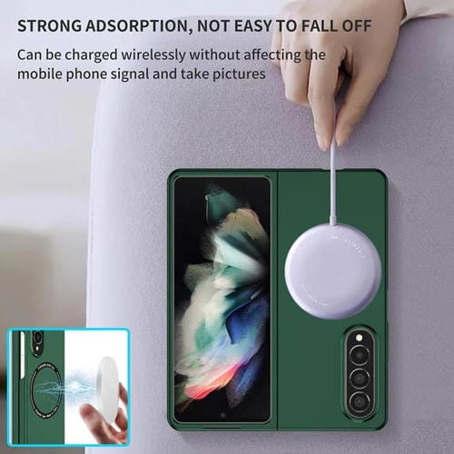 Funda de PC Kalebol MagSafe a prueba de golpes y esmerilada para Samsung Galaxy Z Fold5 (rojo vino)