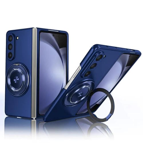 Funda de PC con soporte giratorio Kalebol MagSafe para Samsung Galaxy Z Fold5 (azul real)