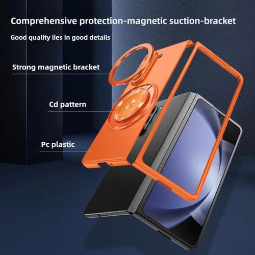 Funda para Samsung Galaxy Z Fold6 con soporte giratorio MagSafe Kalebol para PC (naranja)