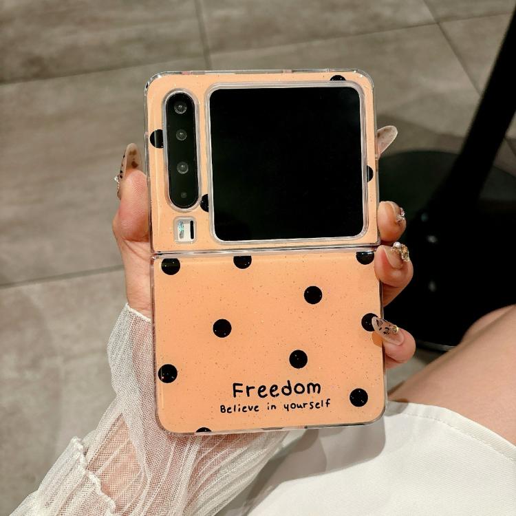 Funda para Huawei Pura X con diseño de puntos brillantes (dorada)