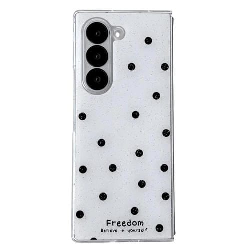 Funda para Samsung Galaxy Z Fold5 con diseño de puntos brillantes (blanca)