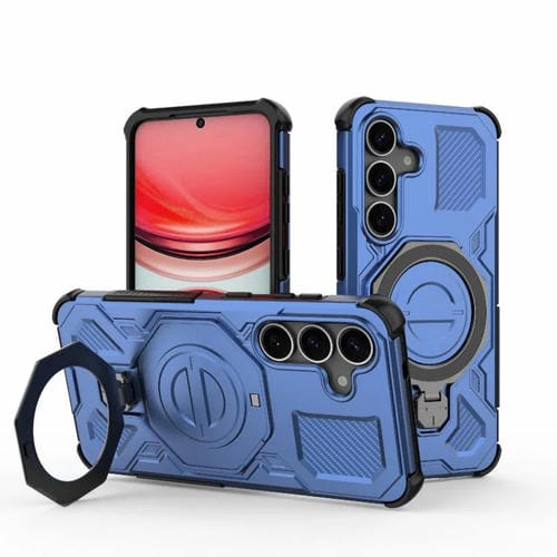 Funda magnética de TPU y PC MagSafe de color sólido para Samsung Galaxy S25 5G J-20 (azul)