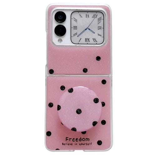 Funda con soporte para Huawei Nova Flip con diseño de puntos brillantes (rosa y rojo)