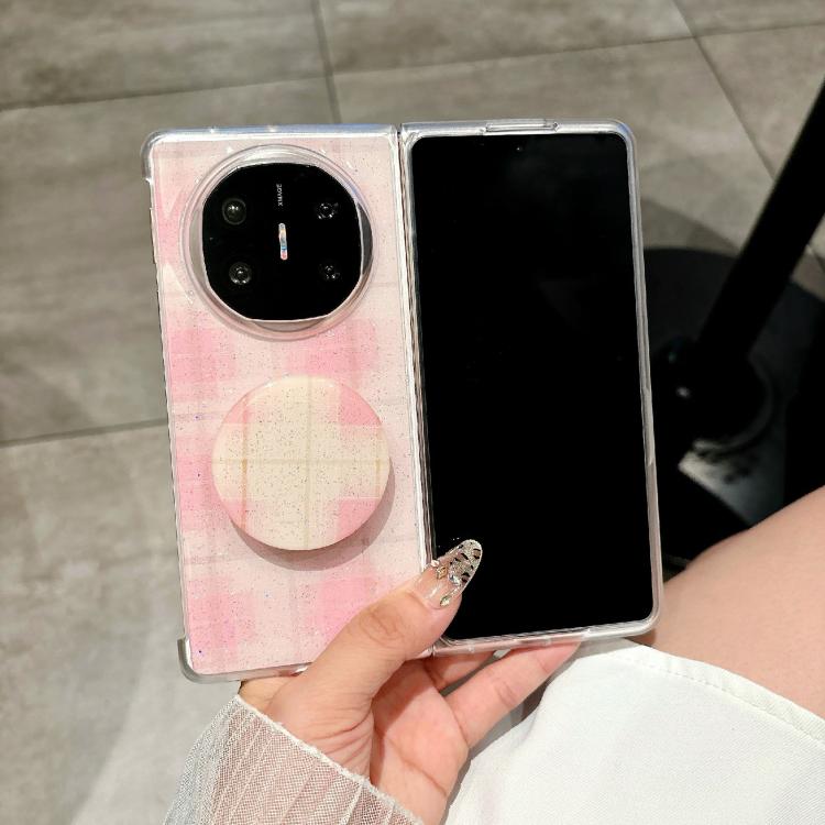 Funda con soporte para Huawei Mate X3/X5 con diseño de puntos brillantes (rosa y rojo)