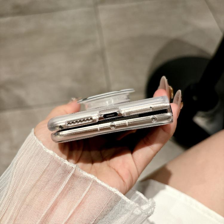 Funda con soporte para Huawei Mate X3/X5 con diseño de puntos brillantes (rosa y rojo)