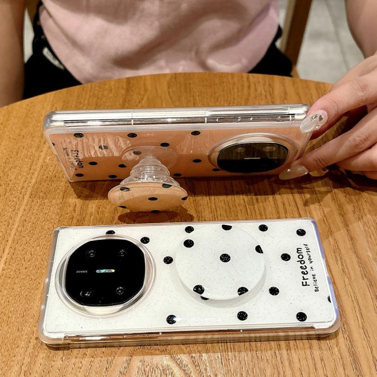 Funda con soporte para Huawei Mate X3/X5 con diseño de puntos brillantes (rosa y rojo)