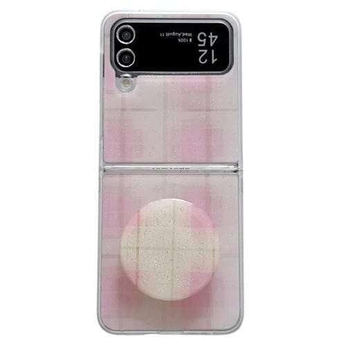 Funda con soporte para Samsung Galaxy Z Flip4 con diseño de puntos brillantes (rosa)