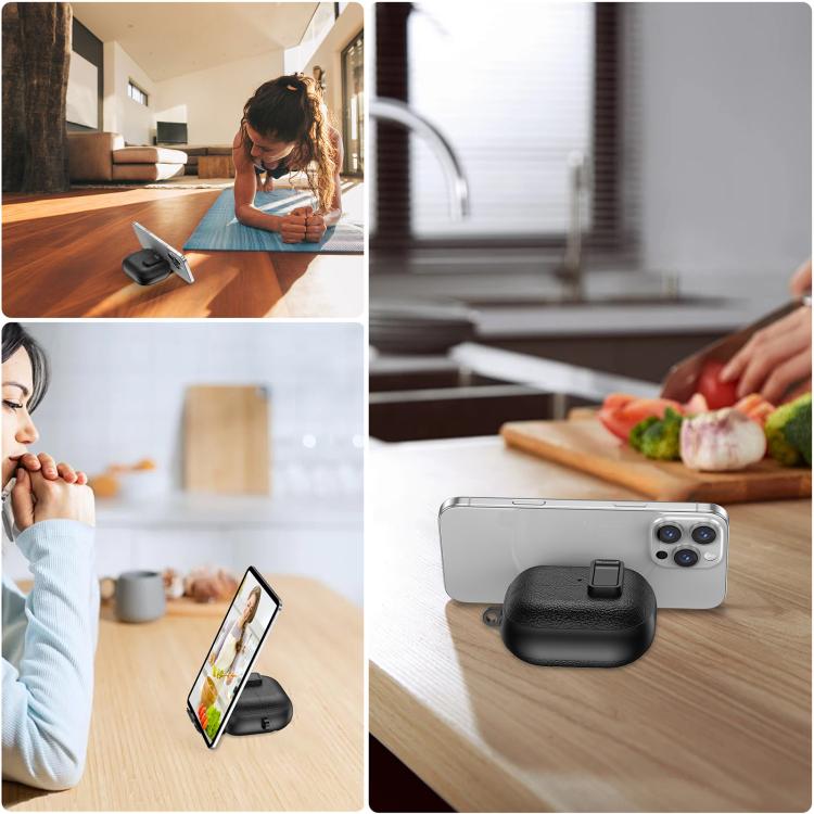 Funda de cuero con textura para auriculares inalámbricos Samsung Galaxy Buds 3/Buds 3 Pro, con gancho y soporte (negro y blanco)