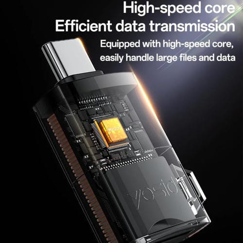 Lector de tarjetas TF Yesido GS37 Tipo-C (Negro)