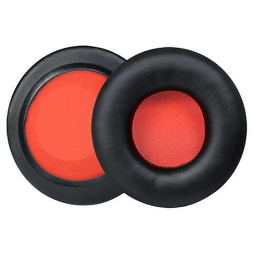 Almohadillas de repuesto de cuero proteico para auriculares Skullcandy HESH 1.0 (negro y rojo) (paquete de 2)