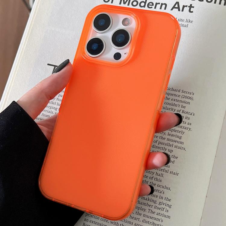 Funda de TPU transparente y cómoda para iPhone 15 Pro Max (naranja)