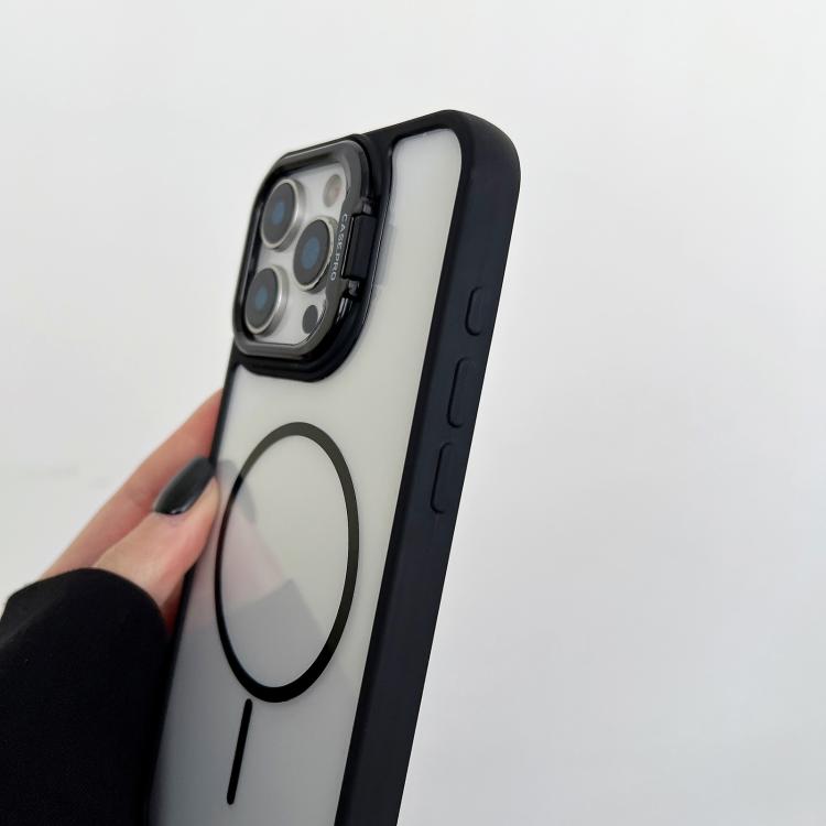 Funda magnética MagSafe para iPhone 14 Pro Max con soporte para lente de PC (gris)
