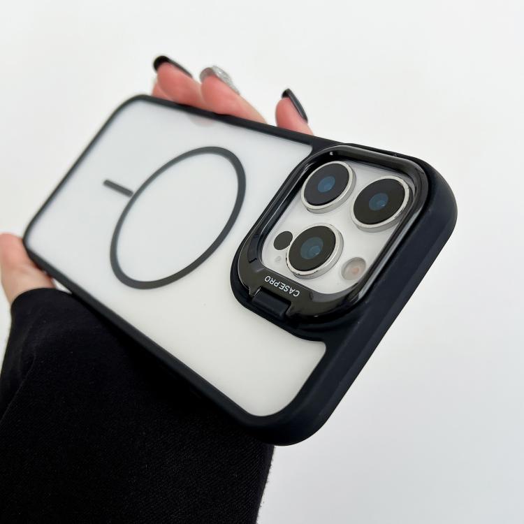 Funda magnética MagSafe para iPhone 15 Pro Max con soporte para lente de PC (azul)