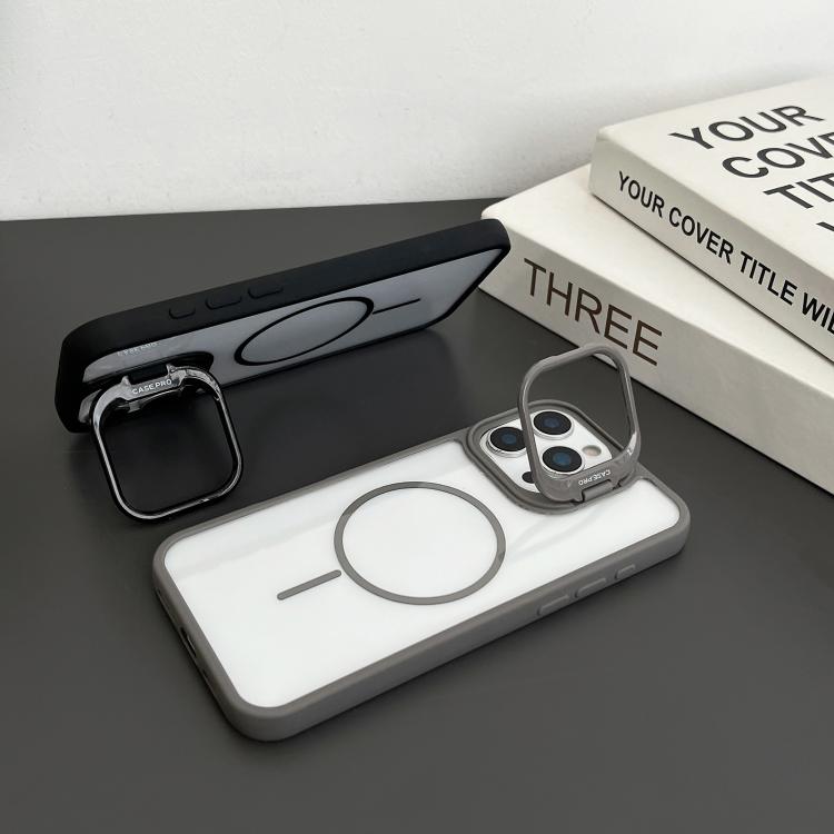 Funda magnética MagSafe para iPhone 11 con soporte para lente de PC (gris)