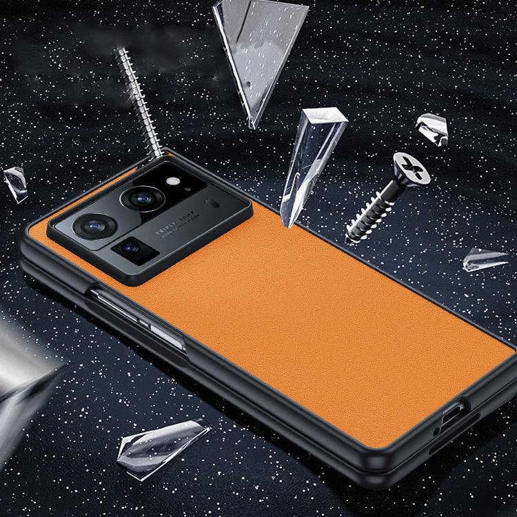 Funda ultrafina de piel lisa para Tecno Phantom V Fold2 (naranja)