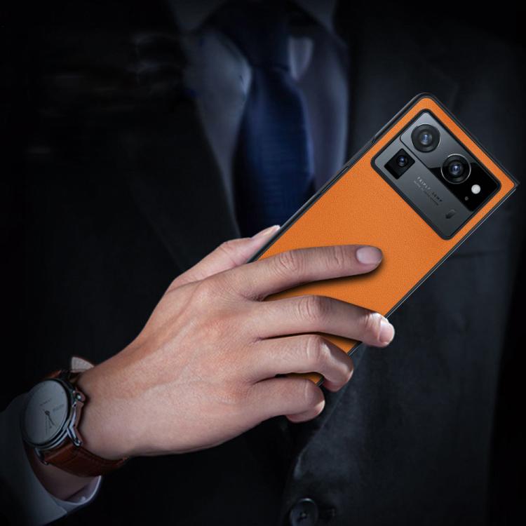 Funda ultrafina de piel lisa para Tecno Phantom V Fold2 (naranja)