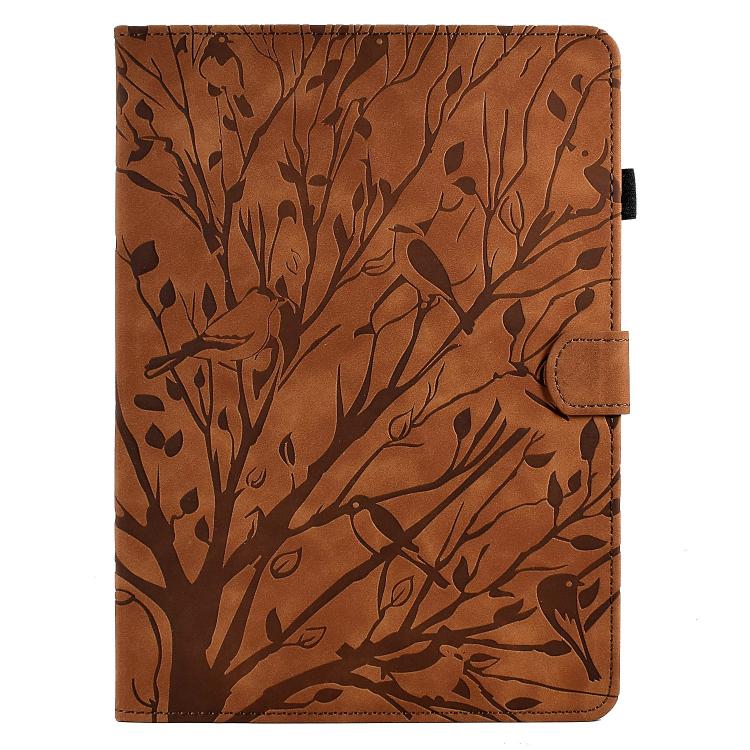 Funda de cuero con relieve "Fortune Tree" para Xiaomi Redmi Pad 2 (marrón)