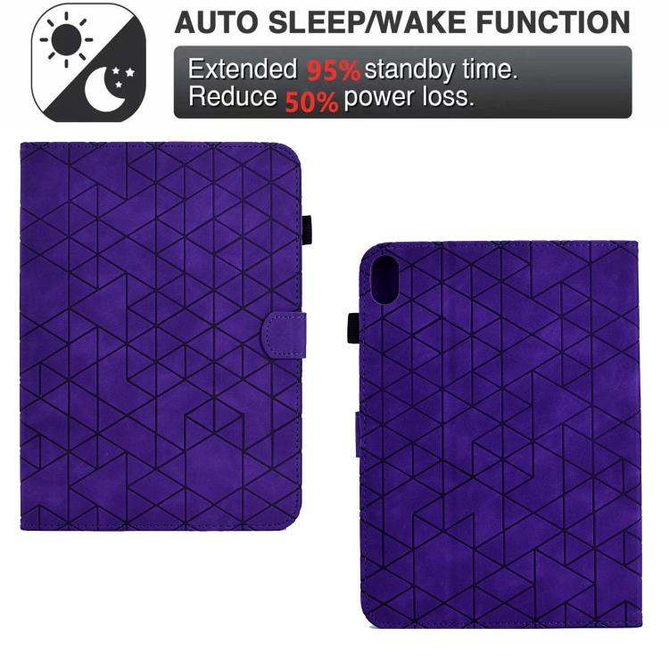 Funda de cuero inteligente con diseño de rombos de TPU para Xiaomi Redmi Pad 2 (morado)