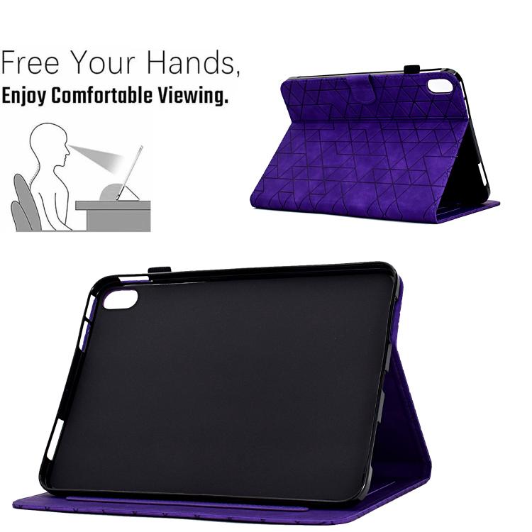 Funda de cuero inteligente con diseño de rombos de TPU para Xiaomi Redmi Pad 2 (morado)