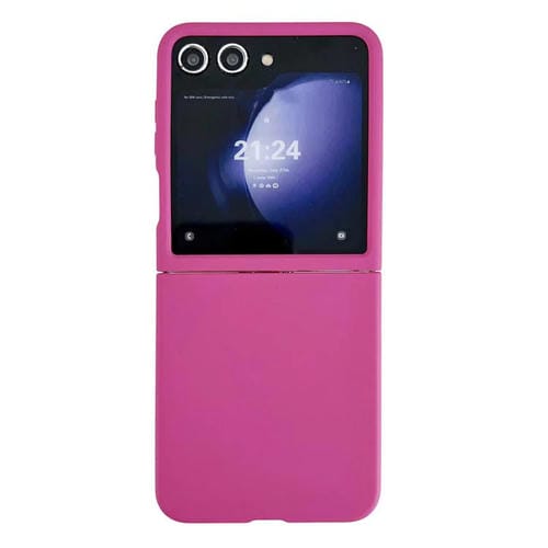 Funda de PC con ventana grande y tacto suave para Samsung Galaxy Z Flip6 (rojo rosa)